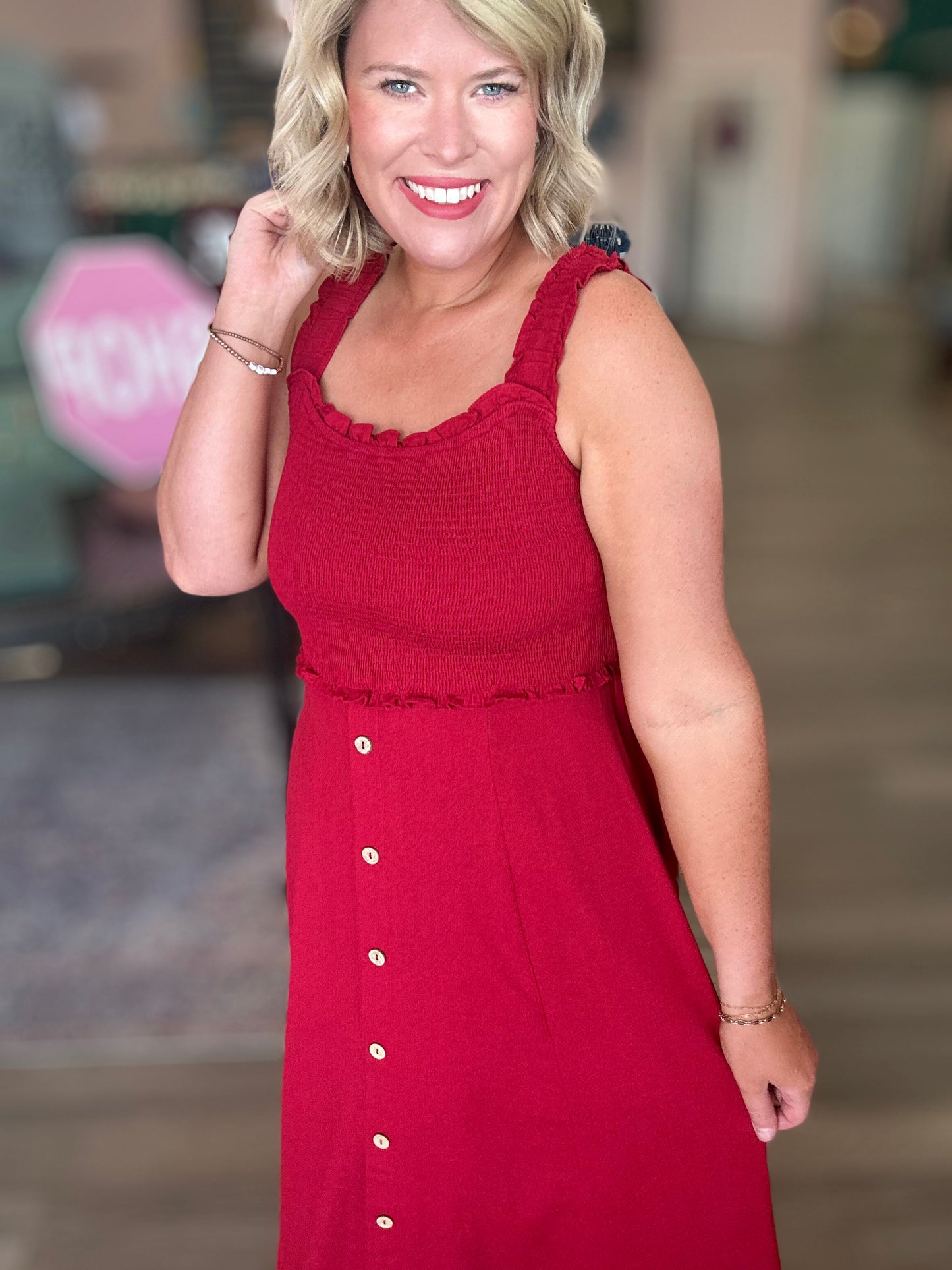 Sunday Stroll Dress - Burgundy