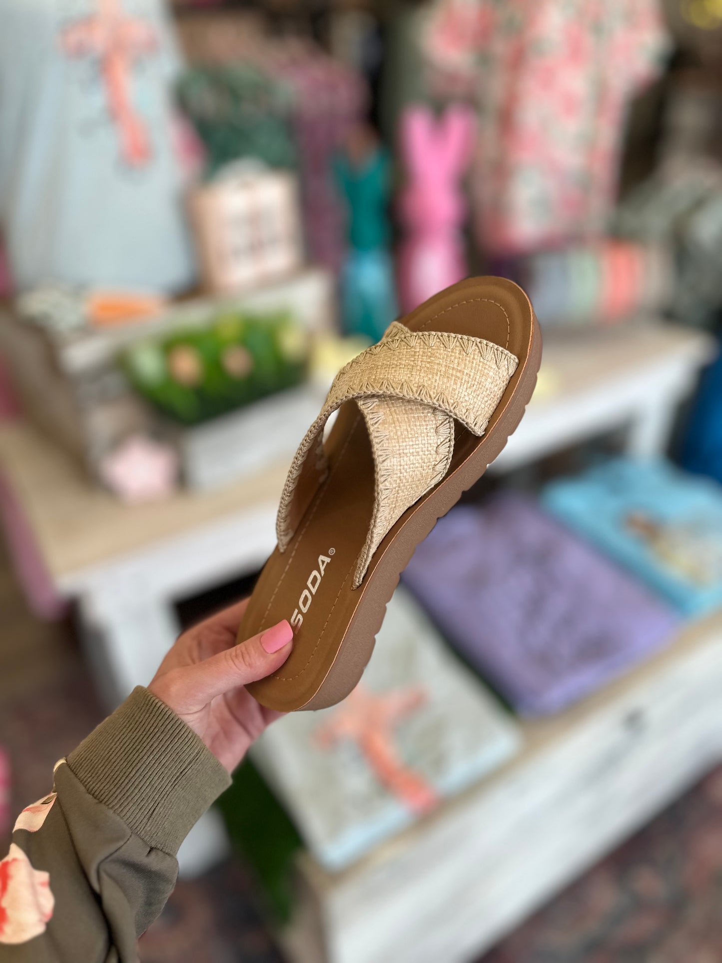 Raffia Strap Sandals