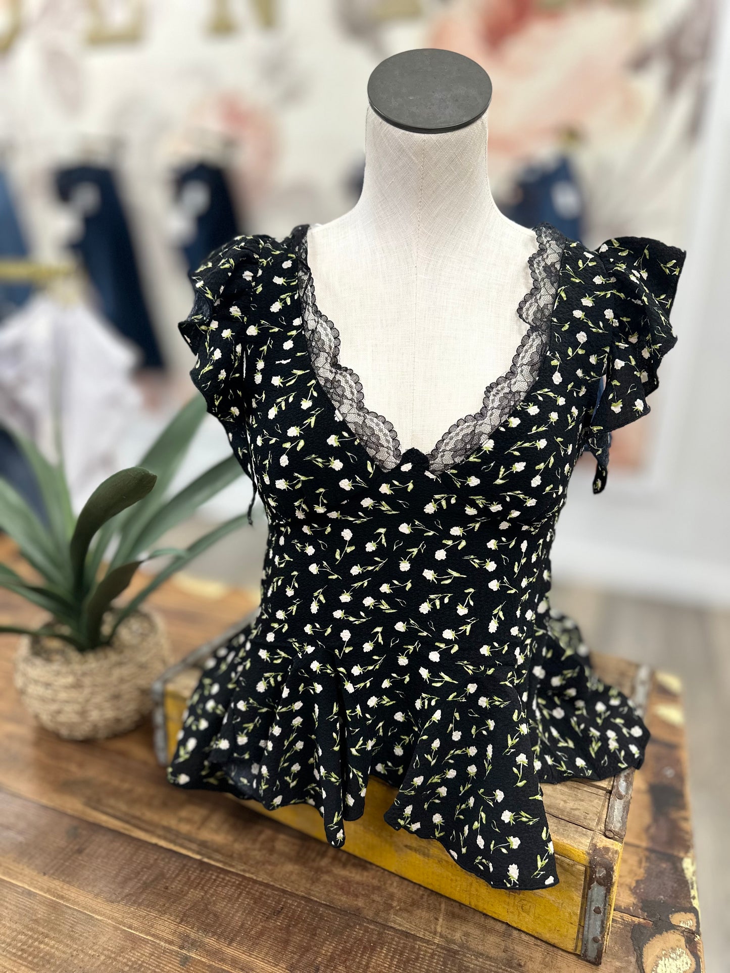 Floral Frill Top