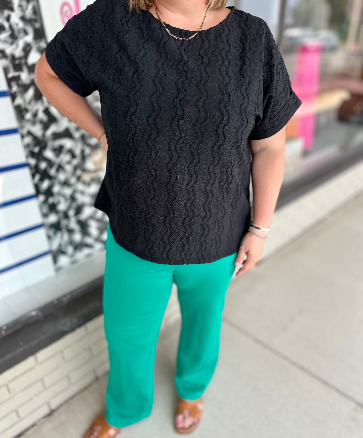 Slate Straight Slacks - Kelly Green S-3X