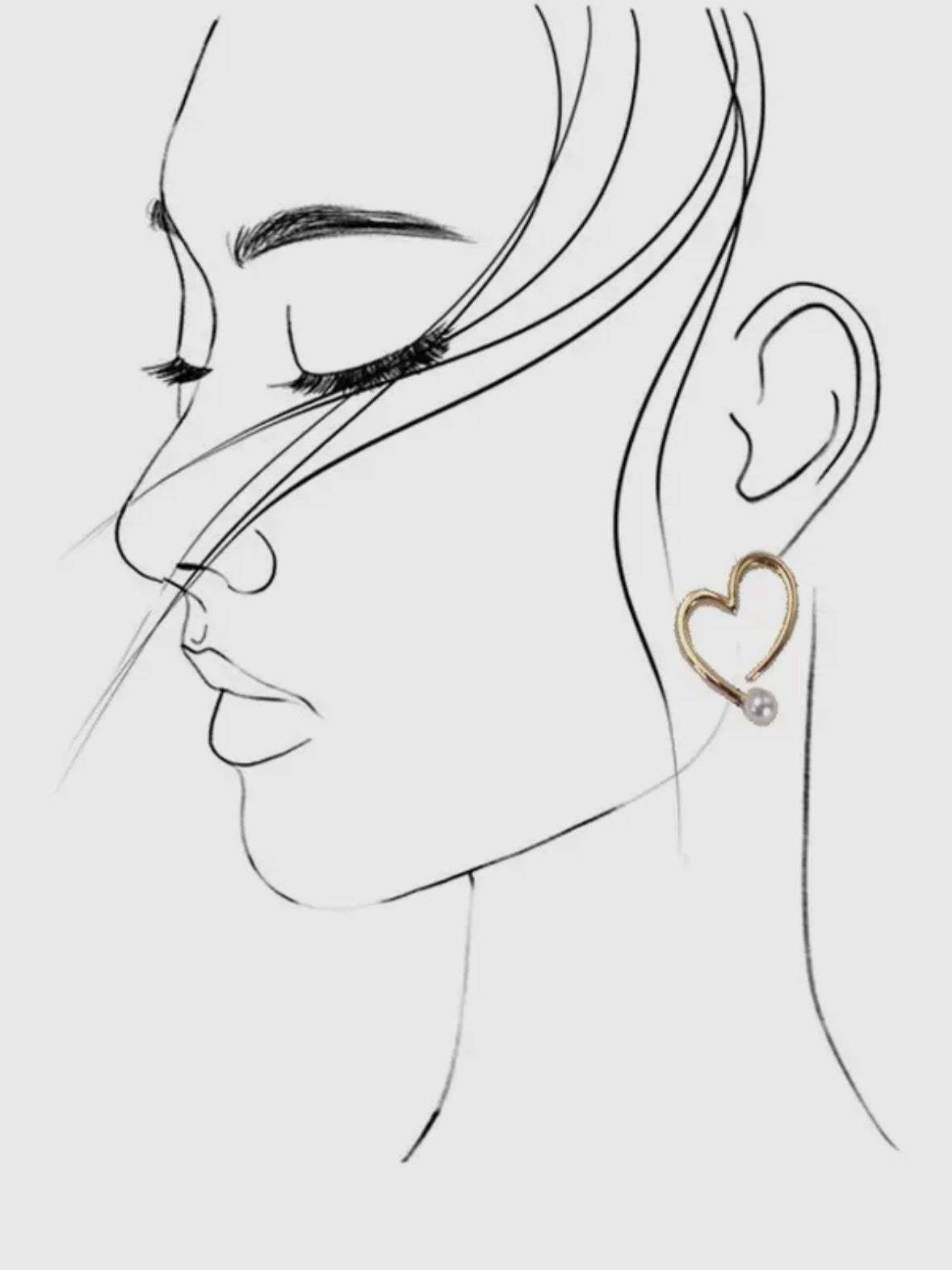 Pearl Ended Heart Earrings