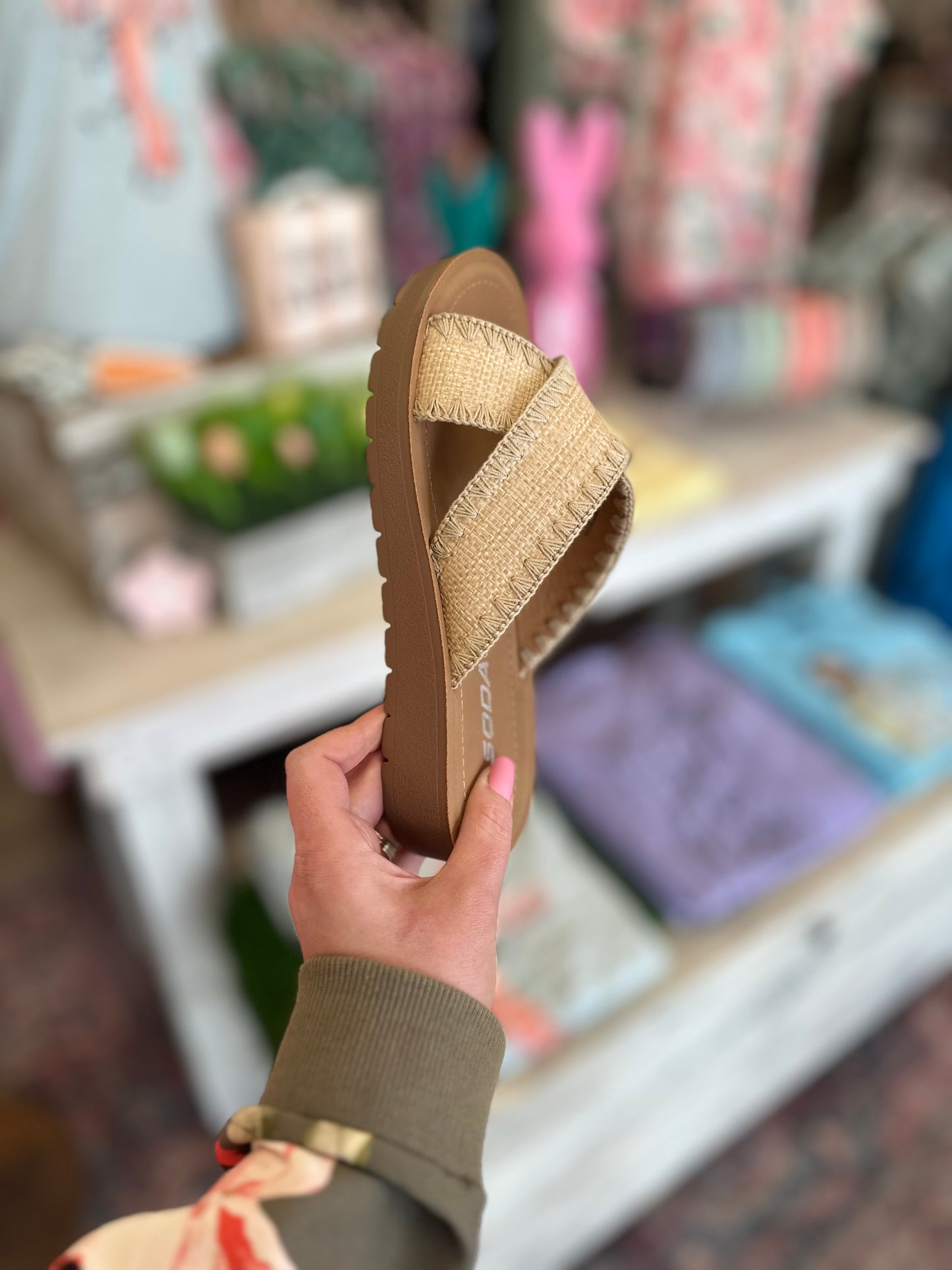 Raffia Strap Sandals