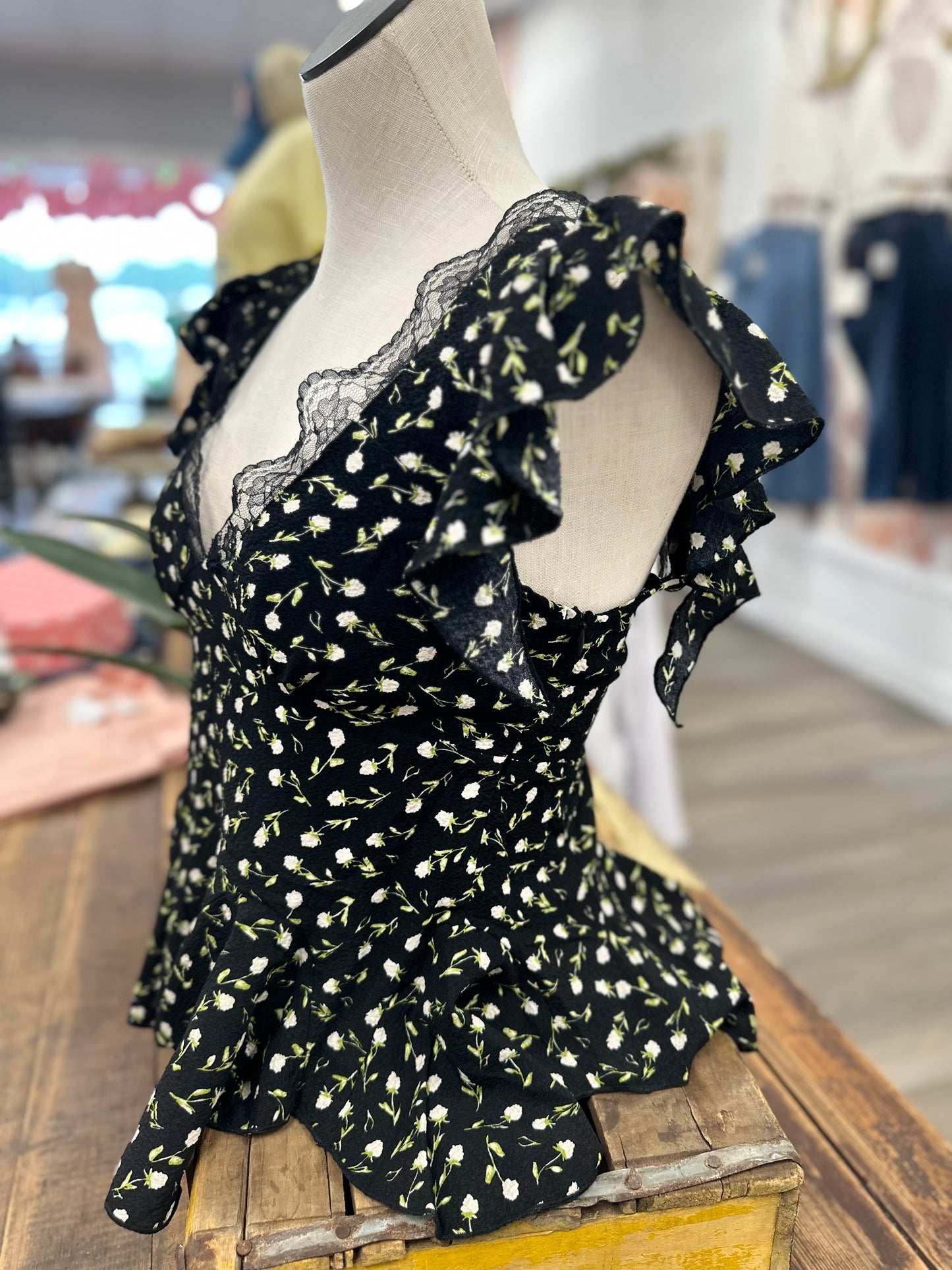 Floral Frill Top