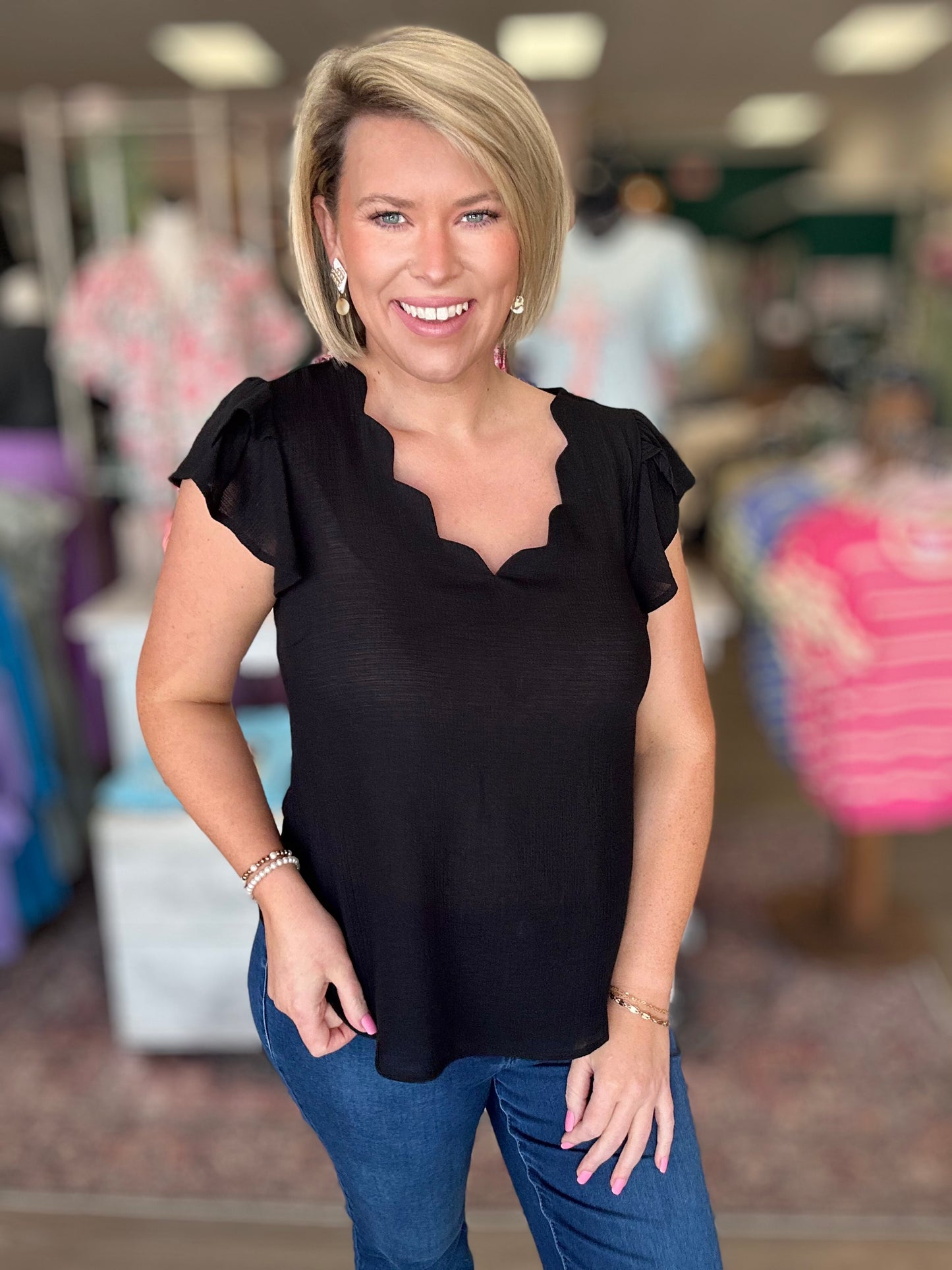 Tulip Field Blouse - Black
