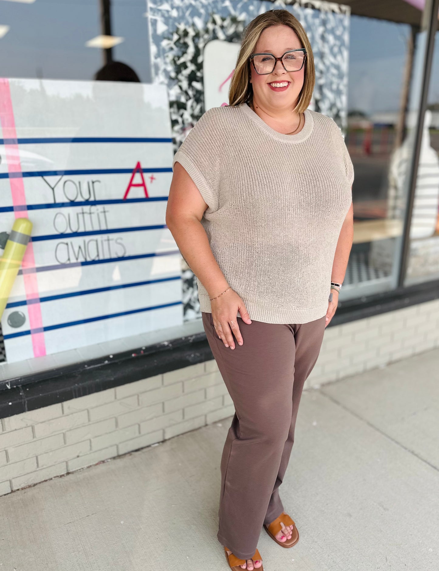 Slate Straight Slacks - Dark Mocha S-3XL