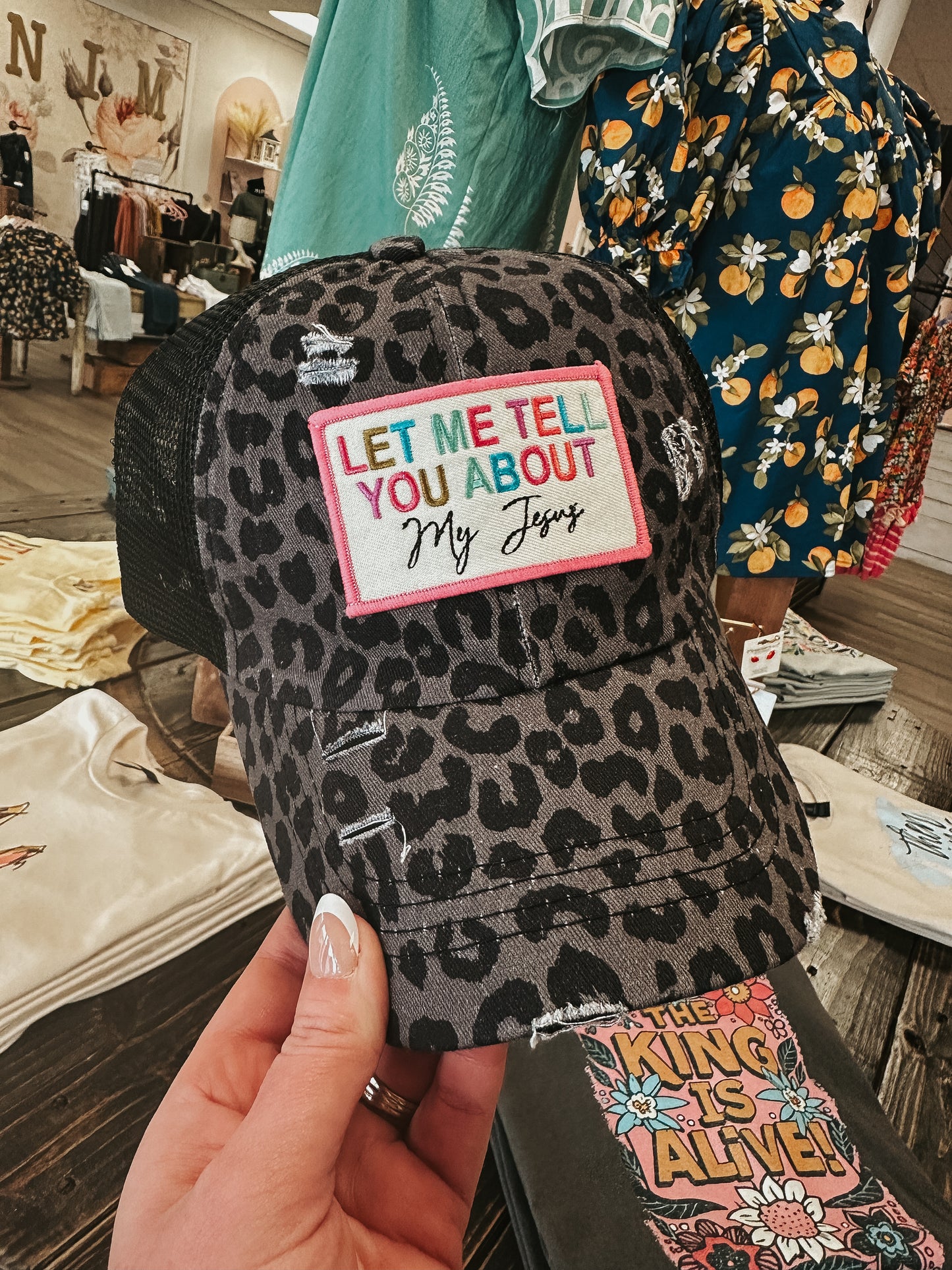 Tell You About My Jesus Leopard Hat