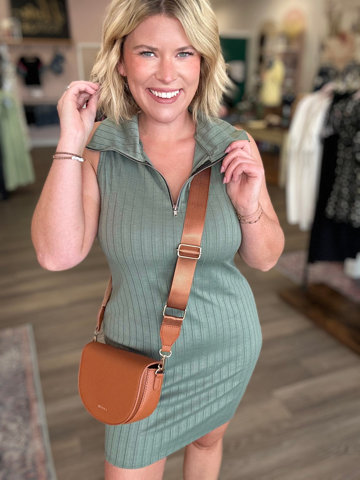 Court Side Dress - Dusty Olive