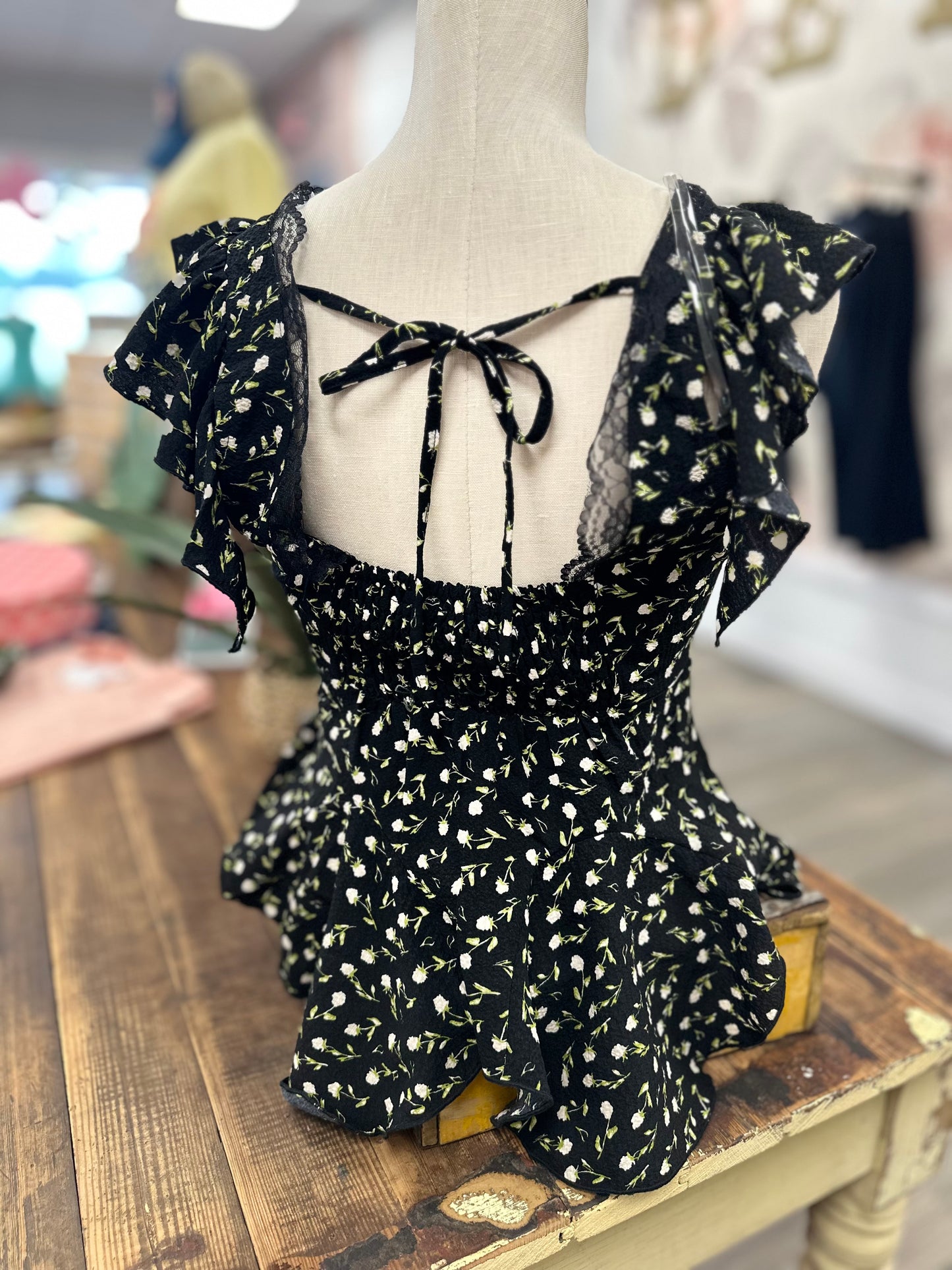 Floral Frill Top