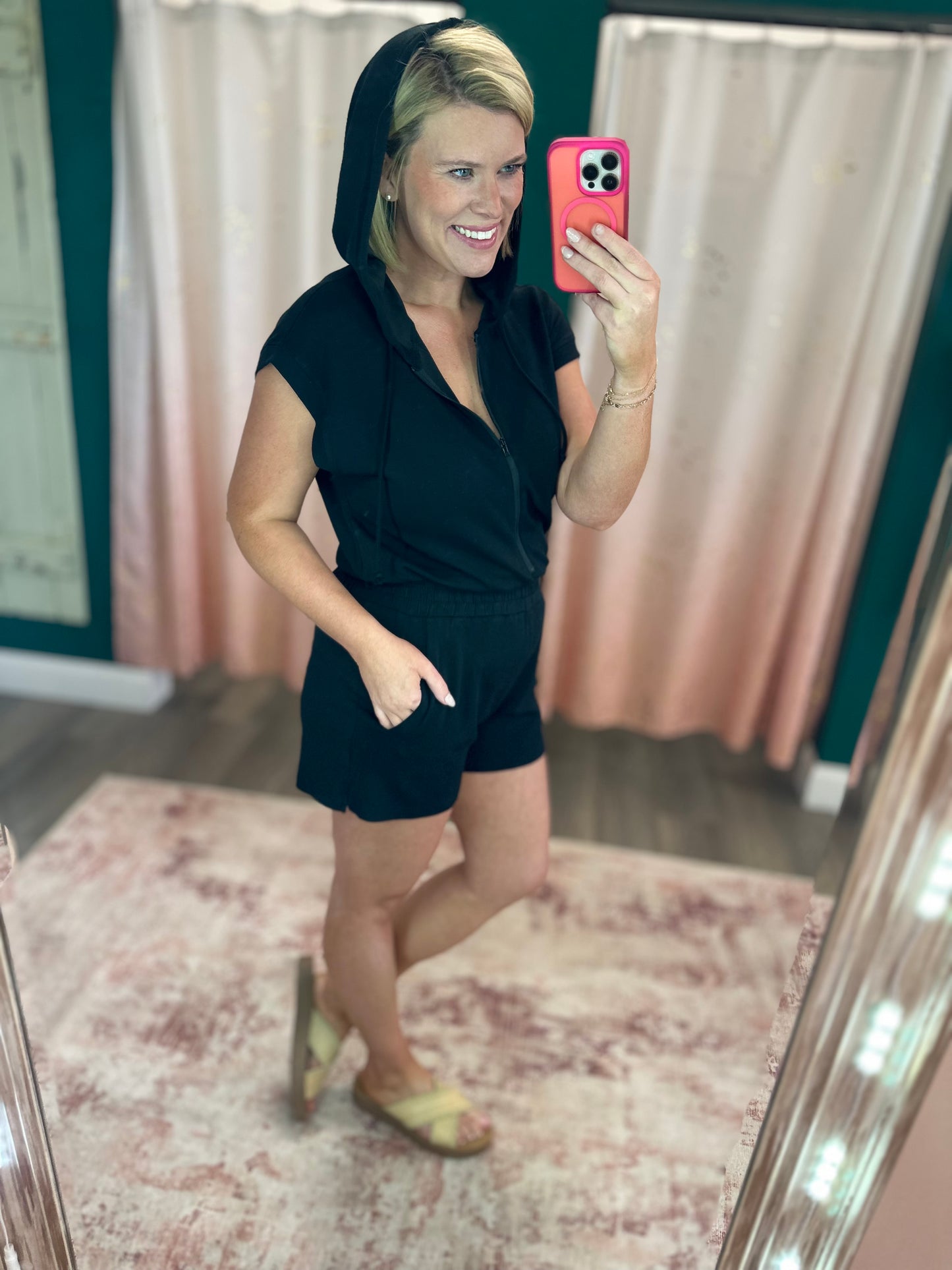 Haven Hooded Romper - Black