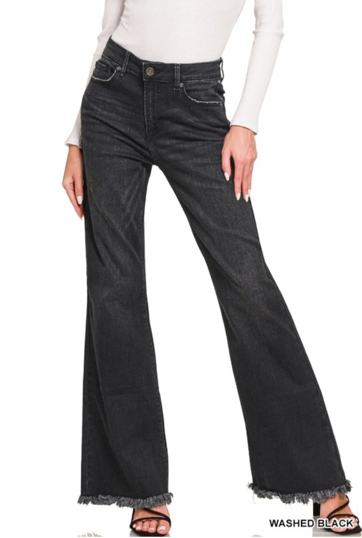 Vintage Mod Bell Bottom Black Jeans