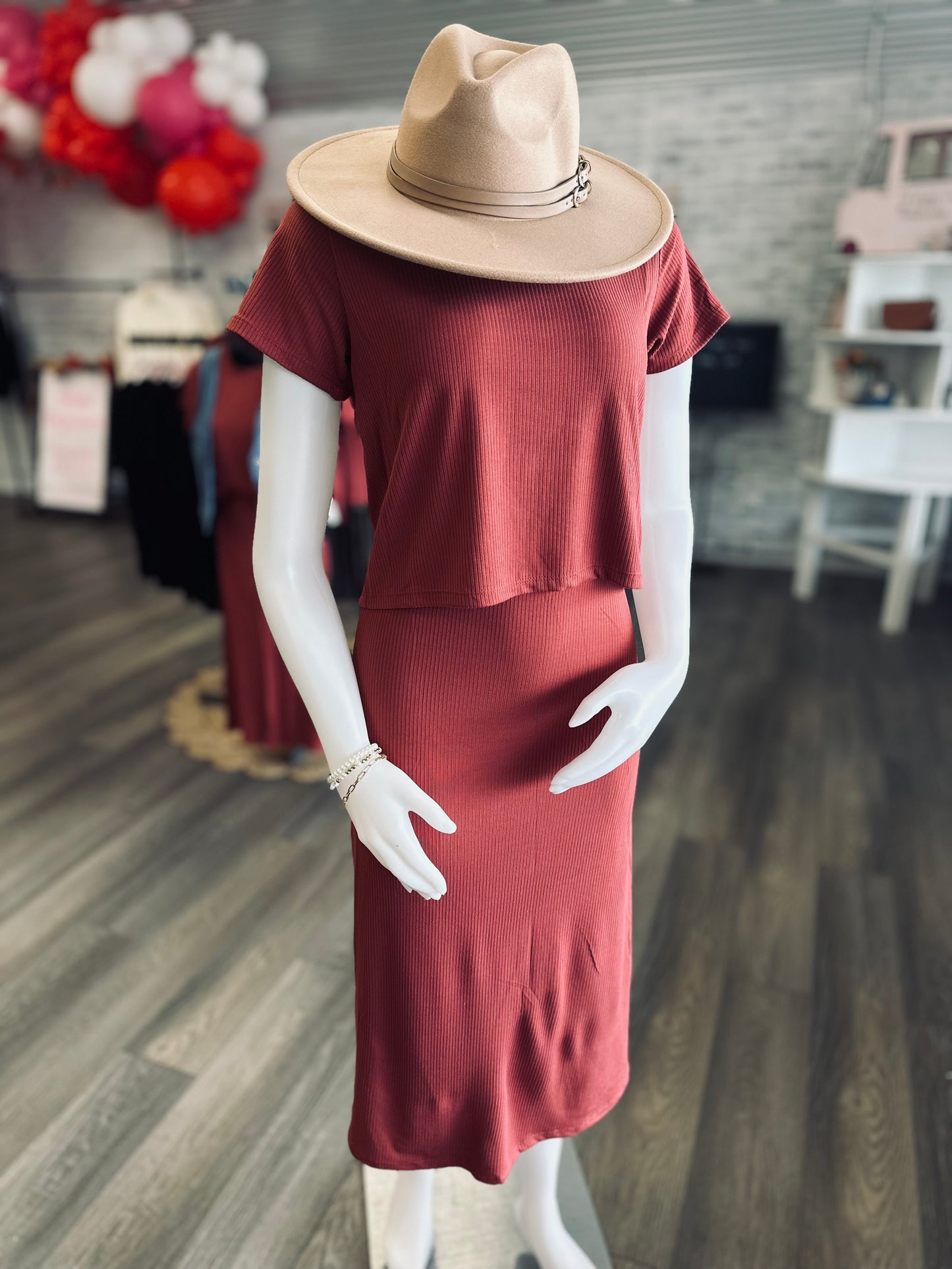 Ribbed Duo Skirt Set