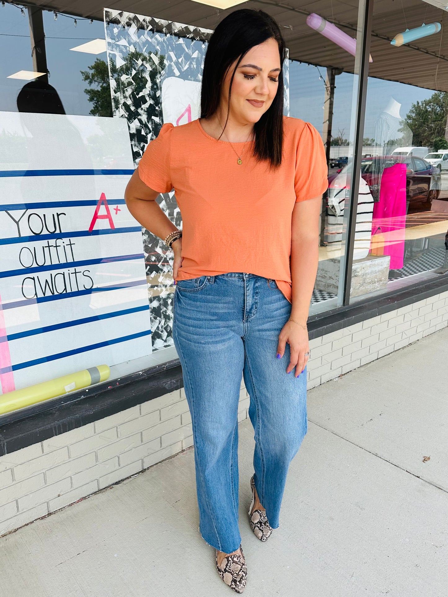 Angled Seam YMI Wide Leg Jean