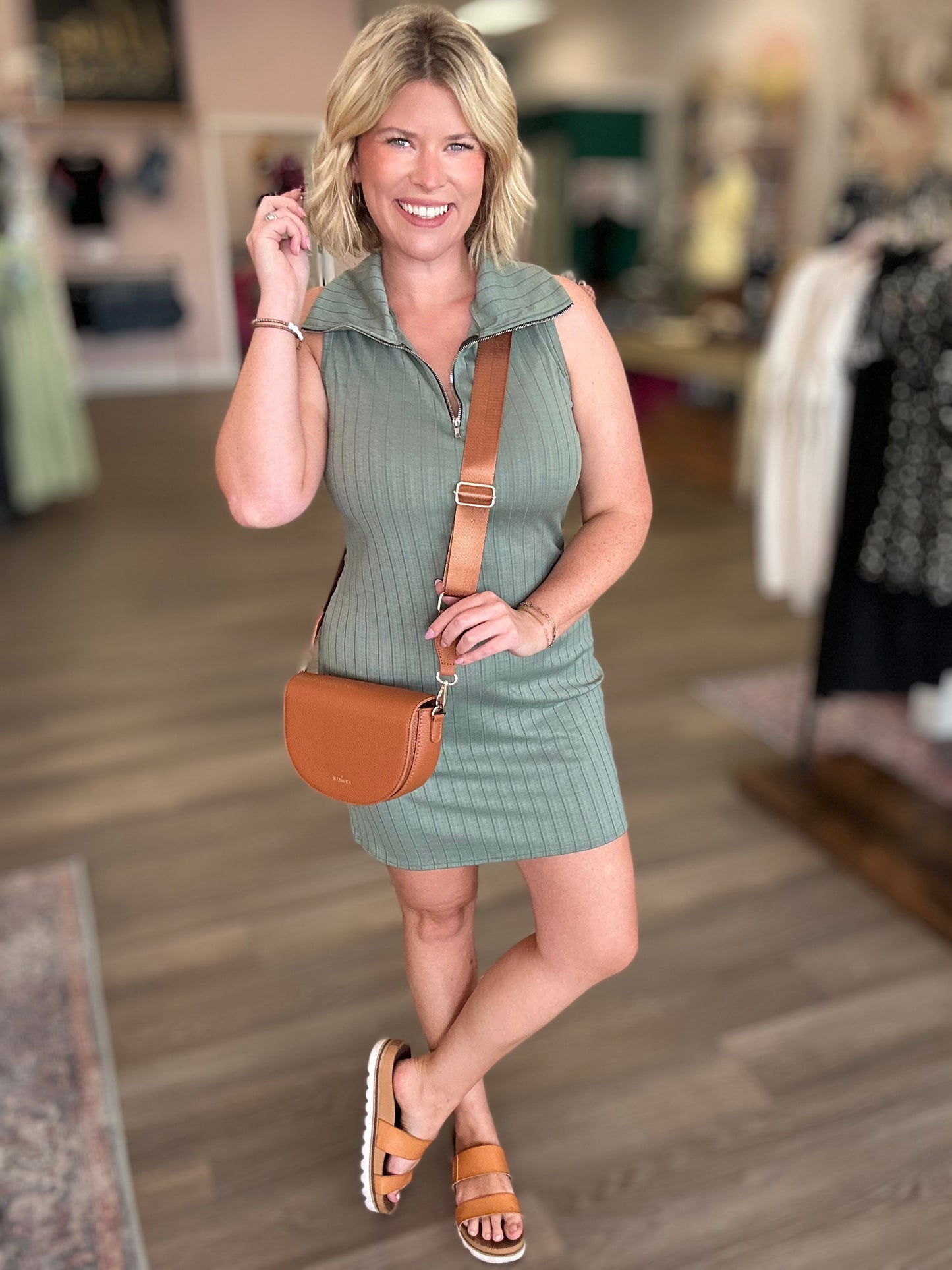 Court Side Dress - Dusty Olive