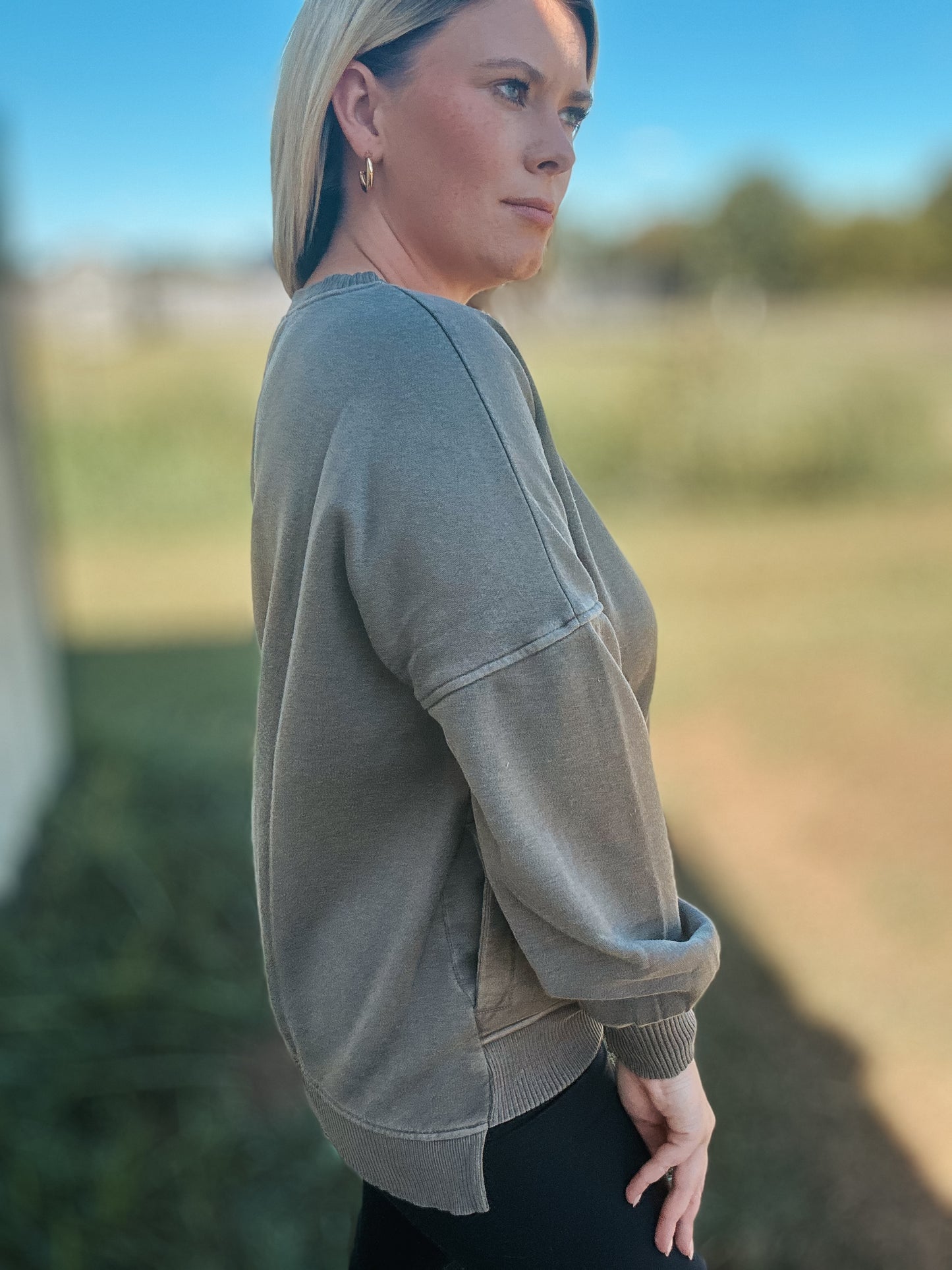 Pocket Pullover - Brown S-3X