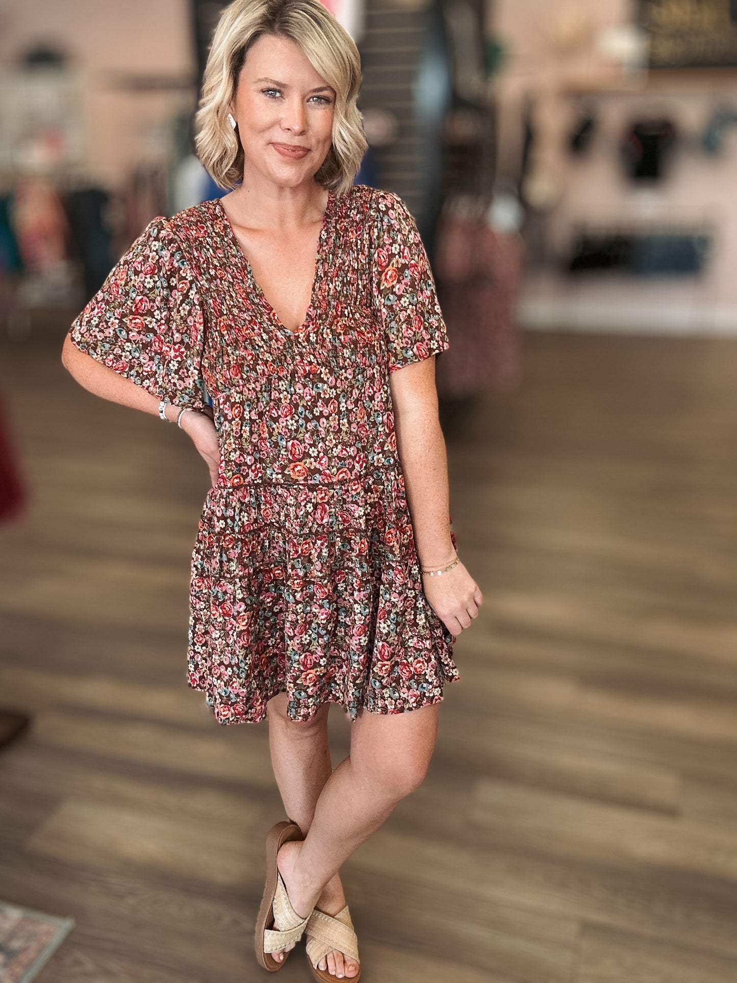 Cocoa Petals Mini Dress