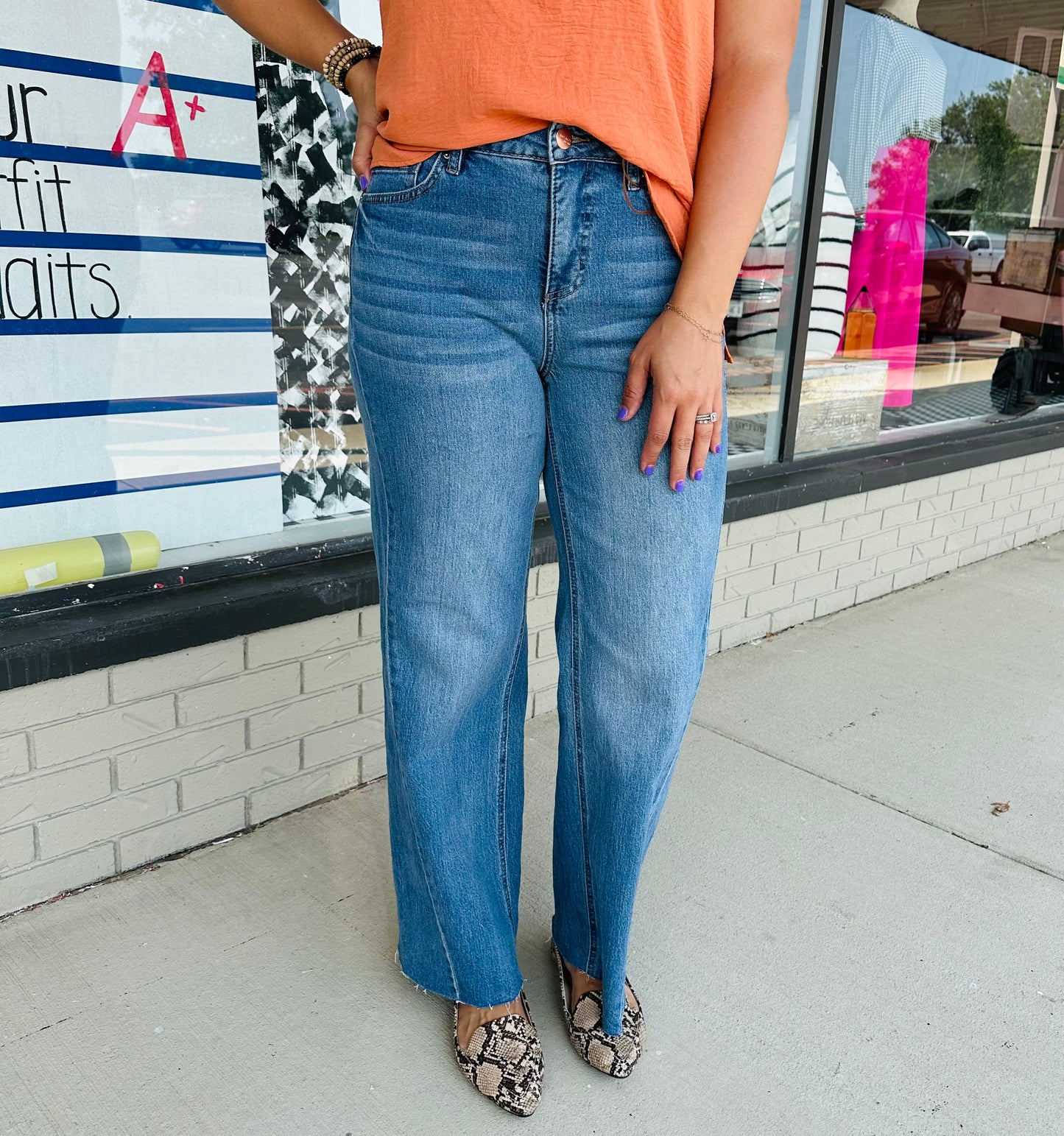 Angled Seam YMI Wide Leg Jean