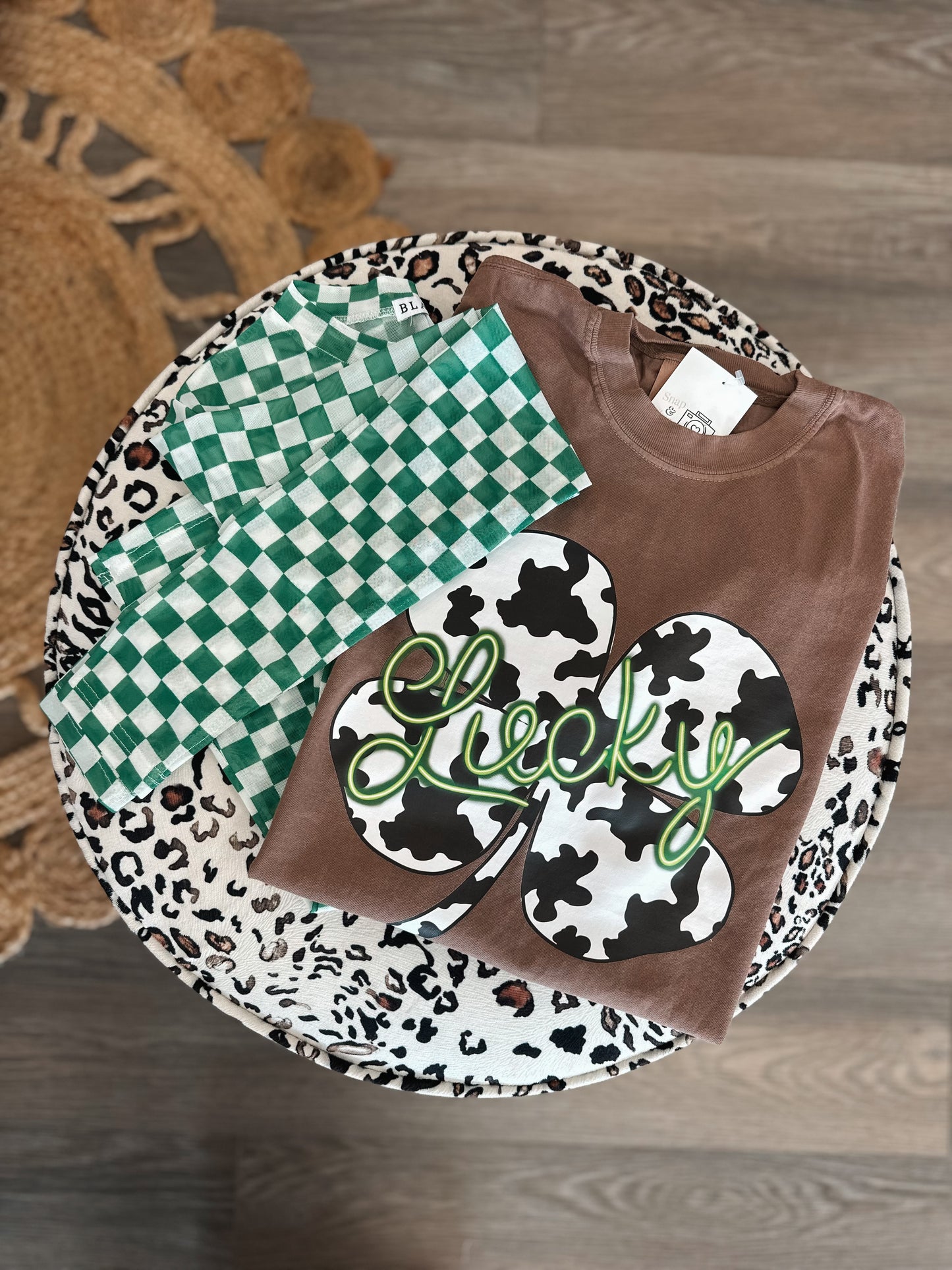 Cowhide Shamrock Tee