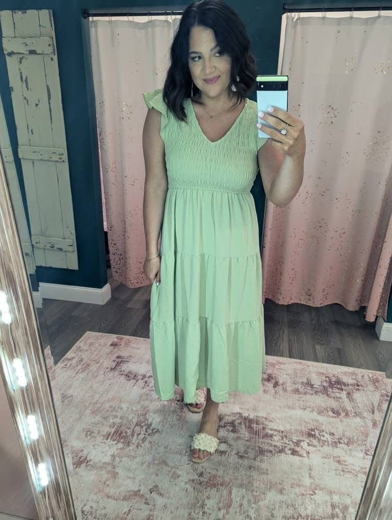 Maria Midi Dress - Sage