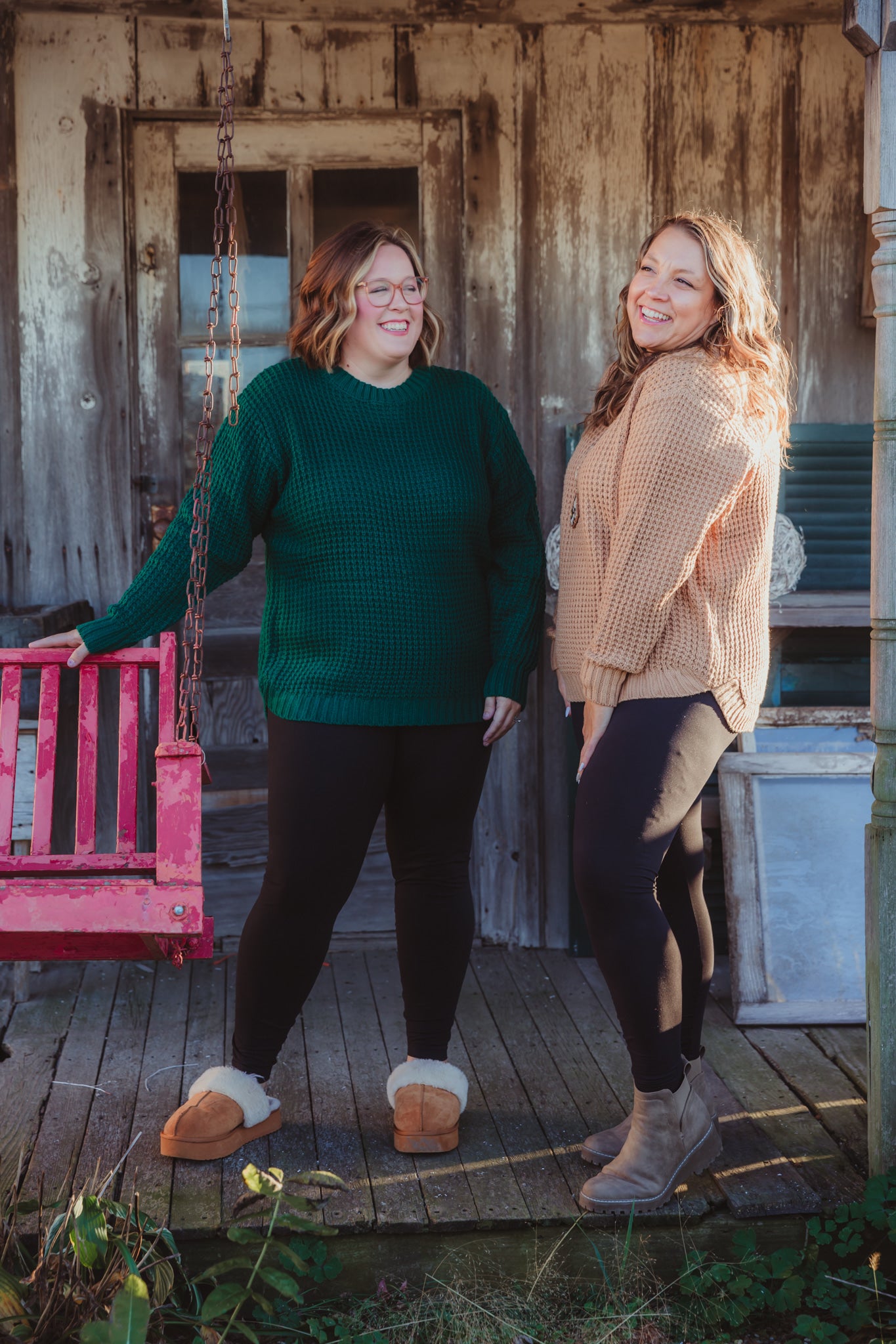 Wednesday Waffle Sweater - Hunter Green