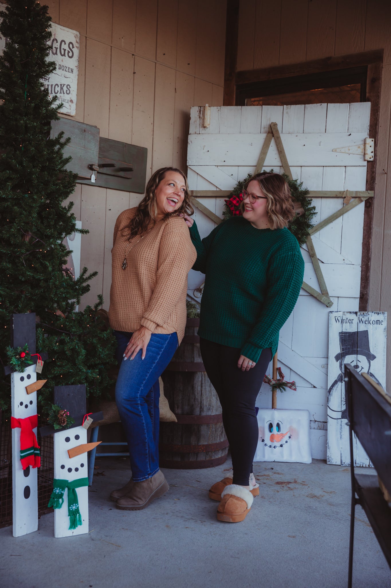 Wednesday Waffle Sweater - Hunter Green