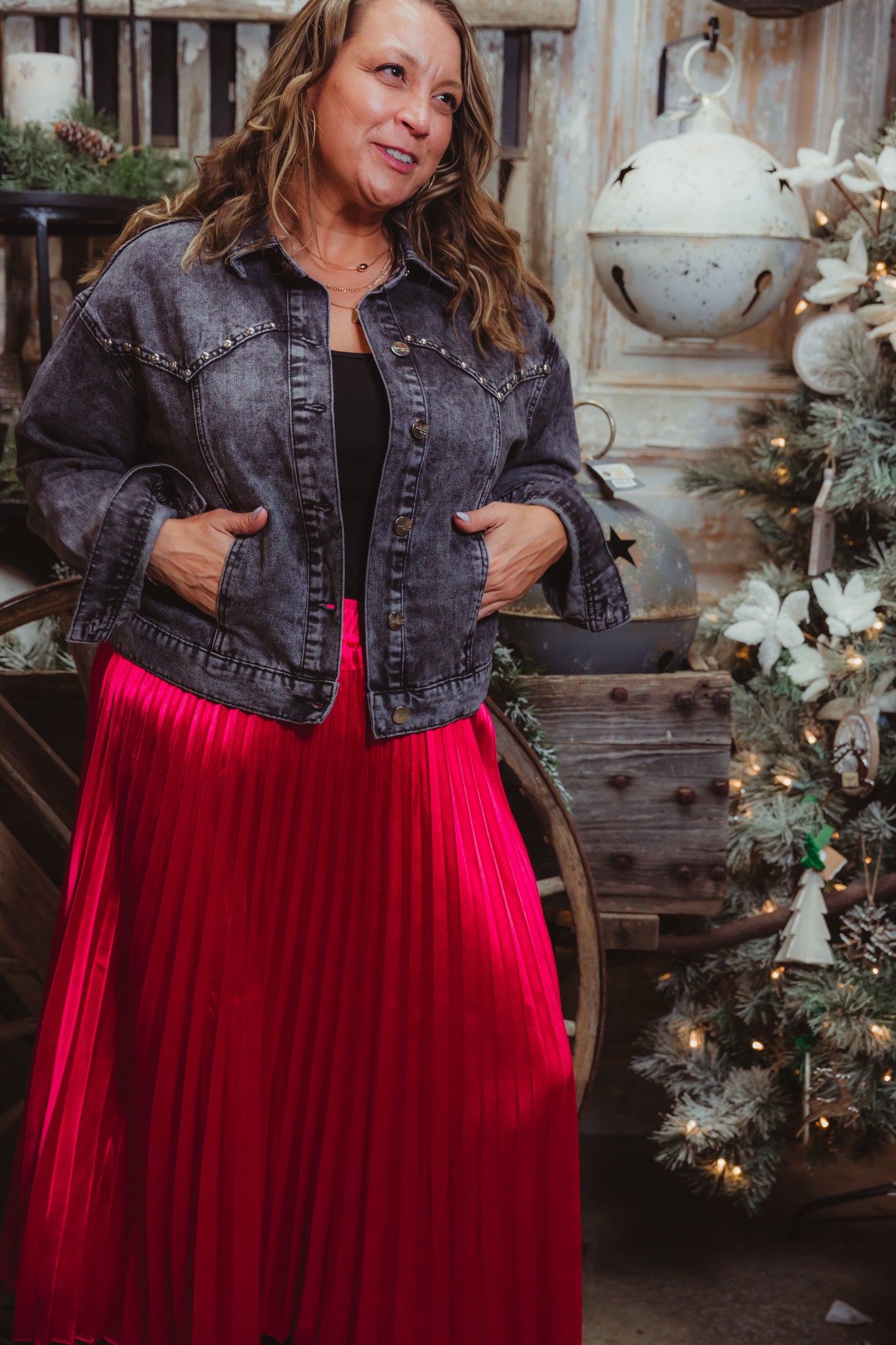 Mistletoe Skirt - Fuchsia