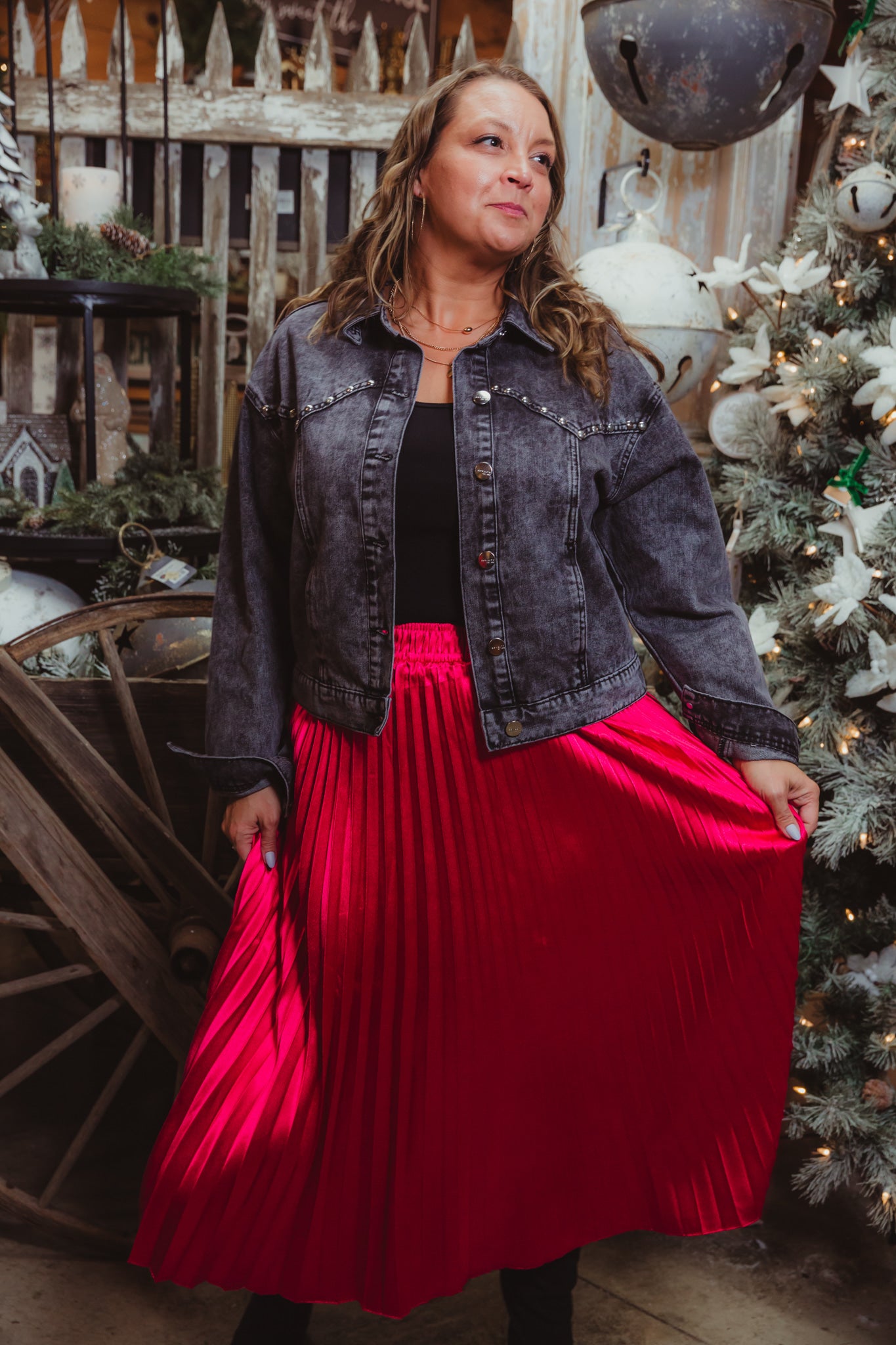 Mistletoe Skirt - Fuchsia