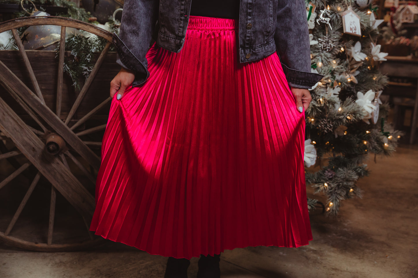 Mistletoe Skirt - Fuchsia