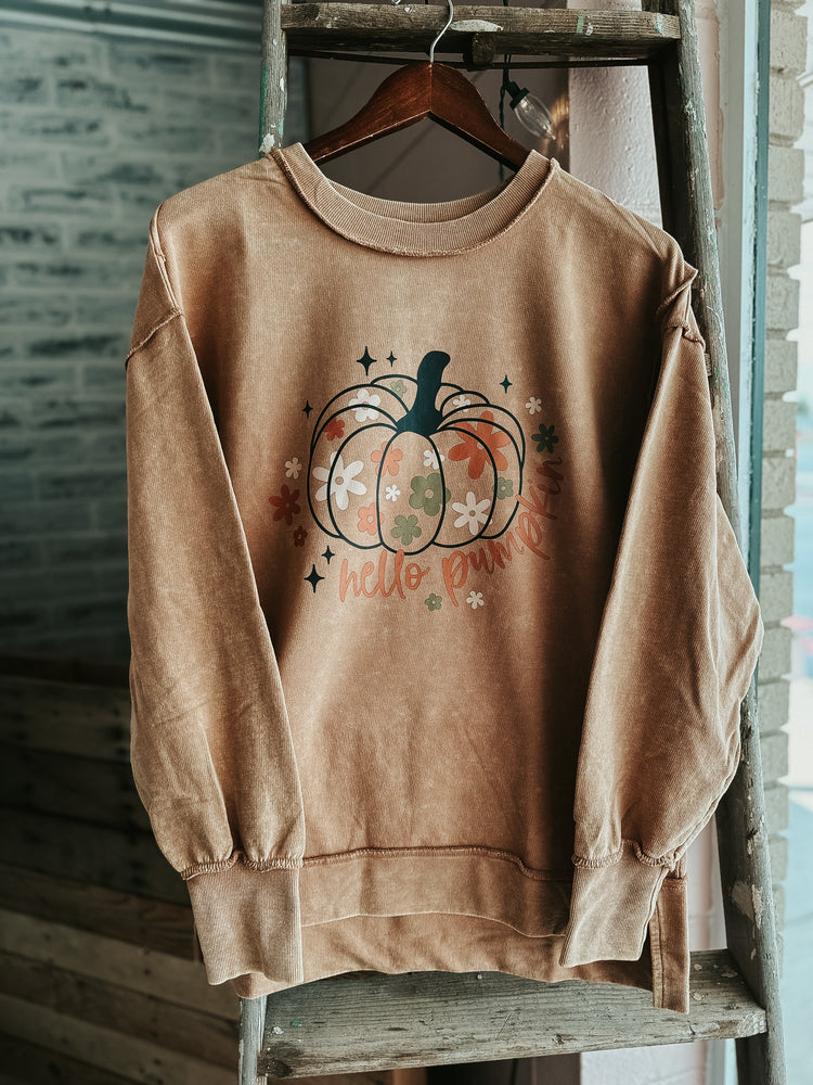 Checkered Hello Pumpkin Sweatshirt