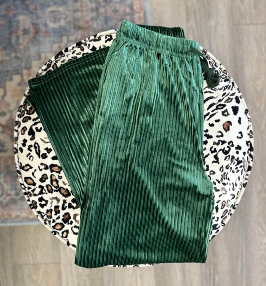 Viv Velvet Pants - Hunter Green