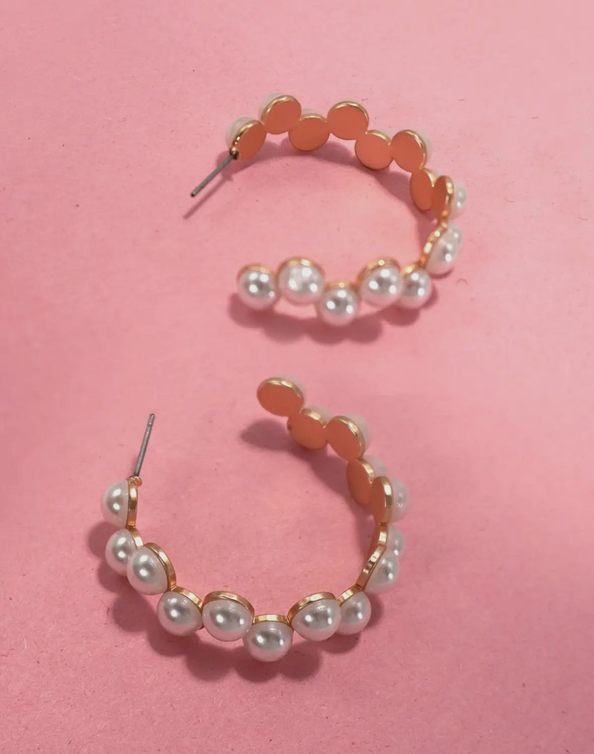 Pearl Studded Hoops