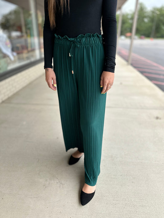 Porter Pleated Pant - Dark Green