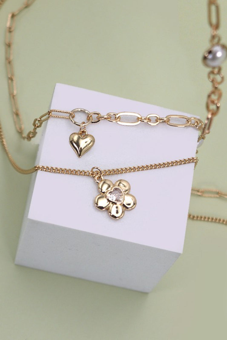 Double Row Flower Necklace