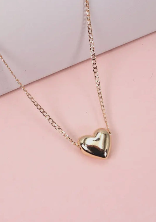 Golden Heart Charm Necklace