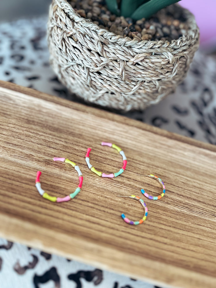 Striped Enamel Hoops