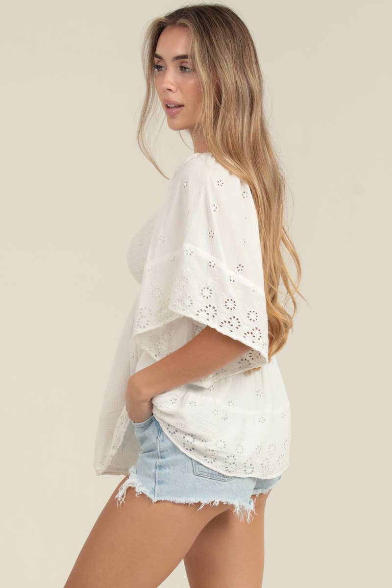 Sweet Frost Eyelet Blouse