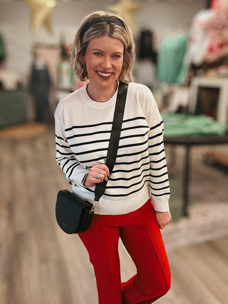 Rounded Striped Sweater - Ivory