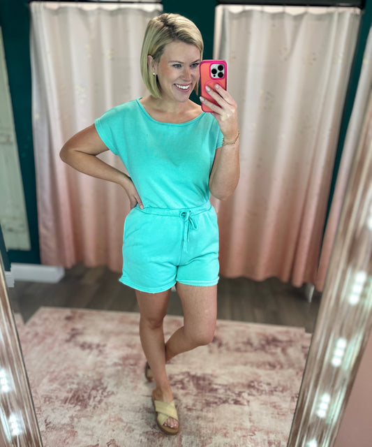 Summer Chill Romper - Turquoise