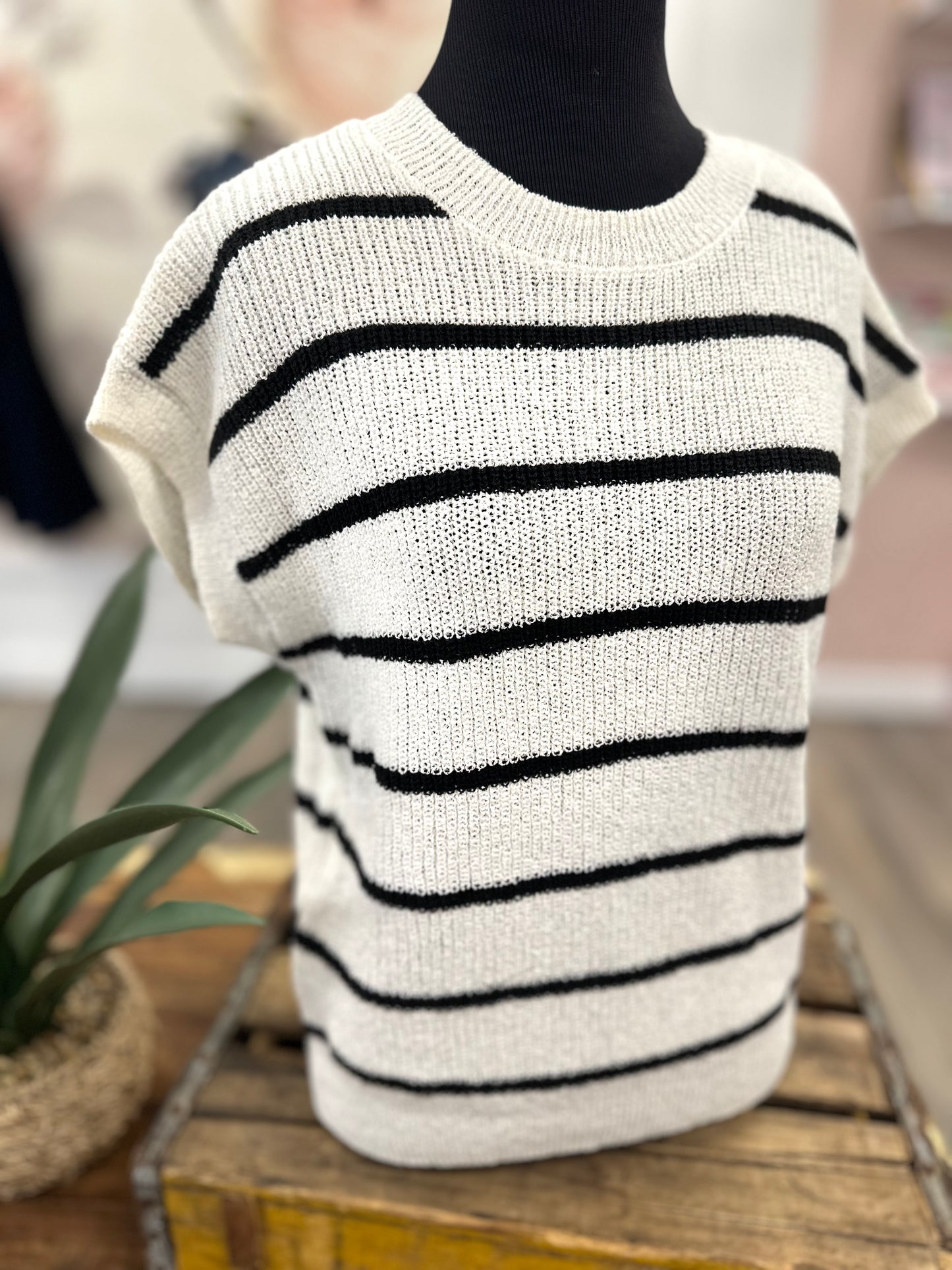 The Classic Stripe Summer Sweater - Ivory