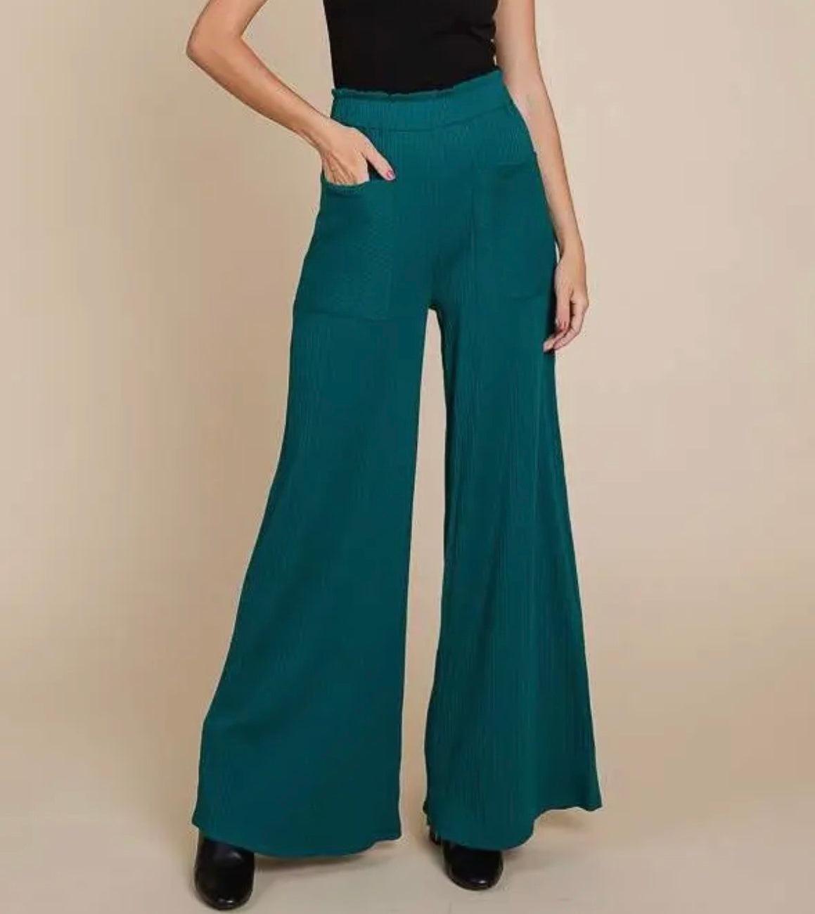 Ruching Pants - Green Teal