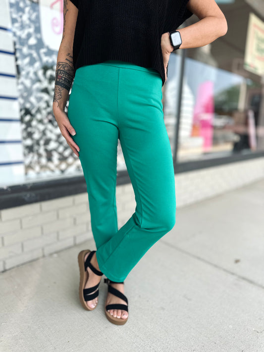 Slate Straight Slacks - Kelly Green S-3X