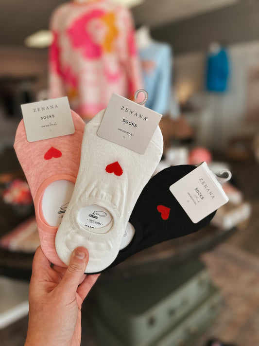 Lovey Heart Invisible Socks - 3 Colors