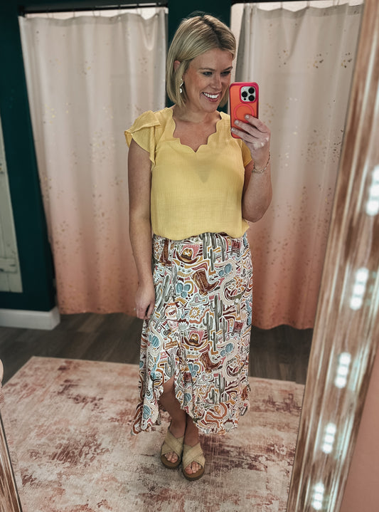 Western Ruffle Skirt