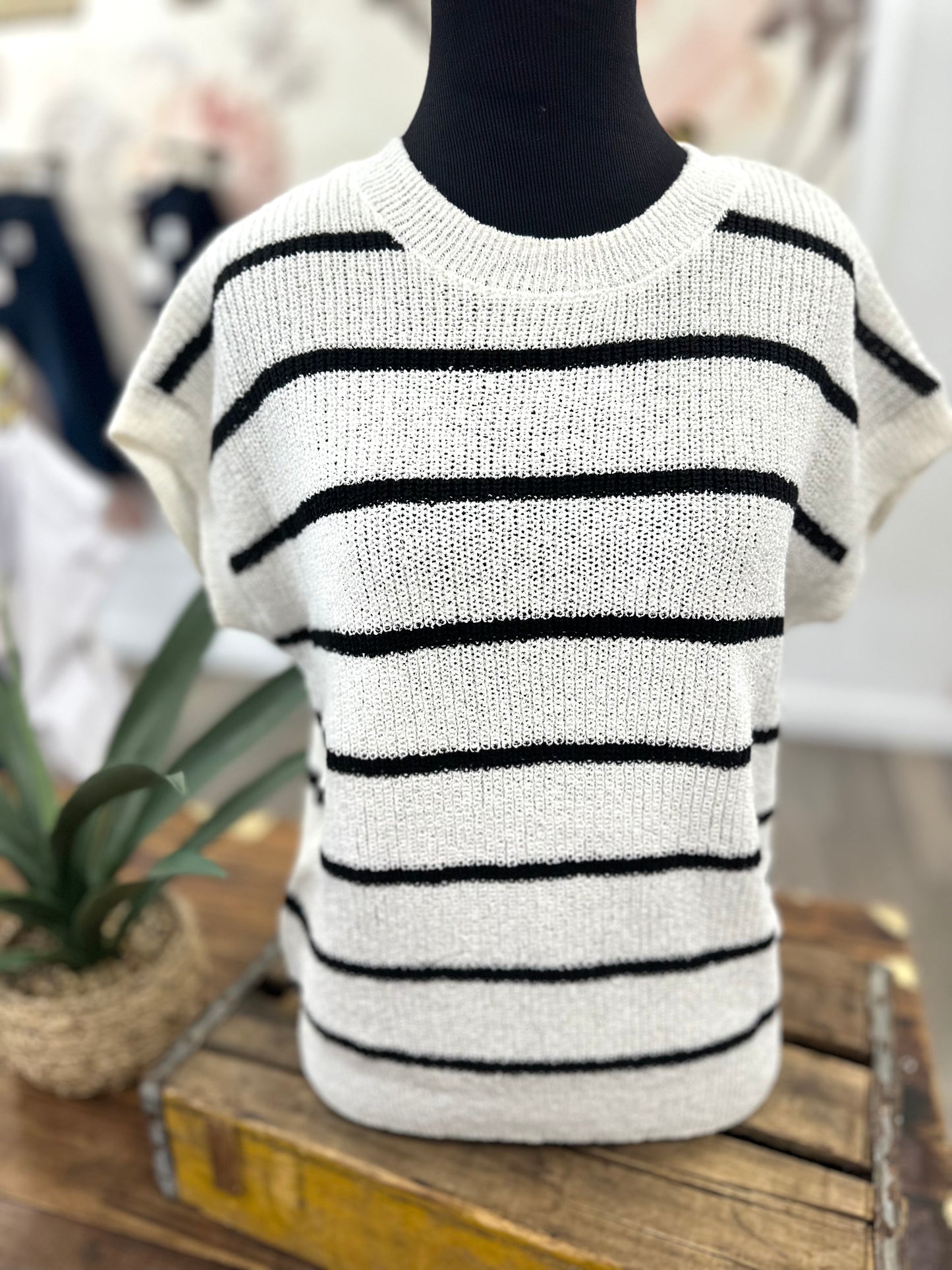 The Classic Stripe Summer Sweater - Ivory