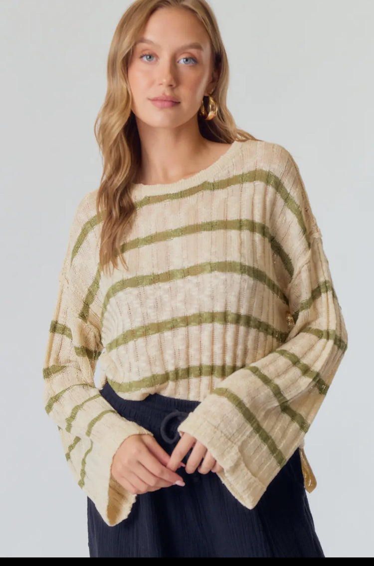 Auburn Striped Sweater - Moss