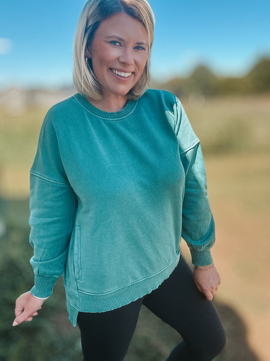 Pocket Pullover - Dark Green S-3X