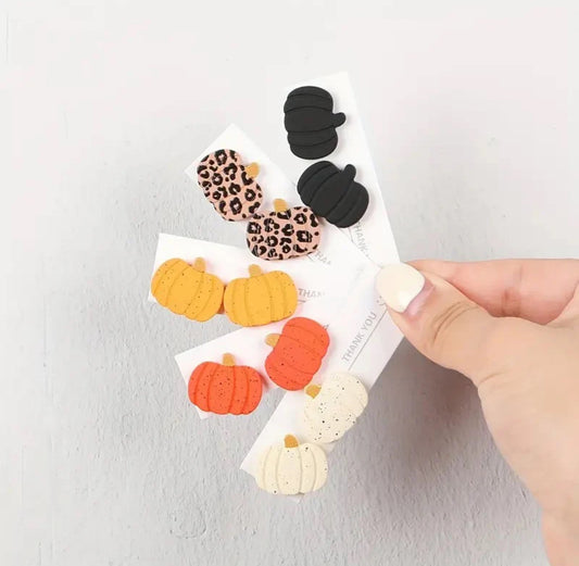 Pumpkin Acrylic Earrings - Traditionals Colors