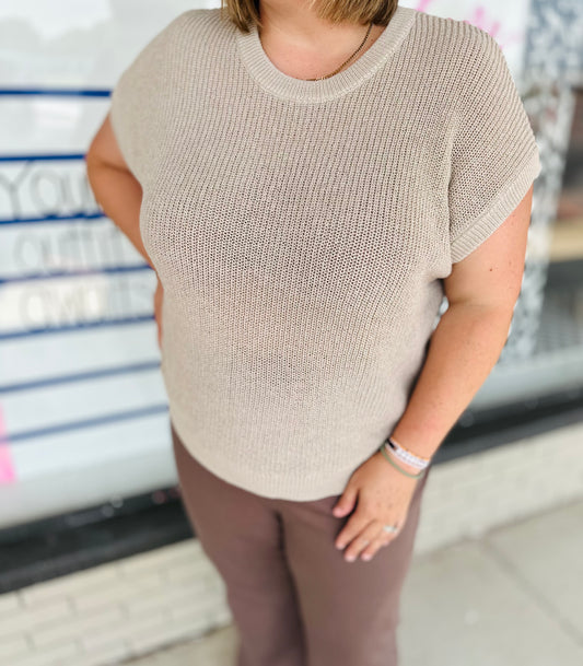 Morning Bell Sweater - Taupe S-3X