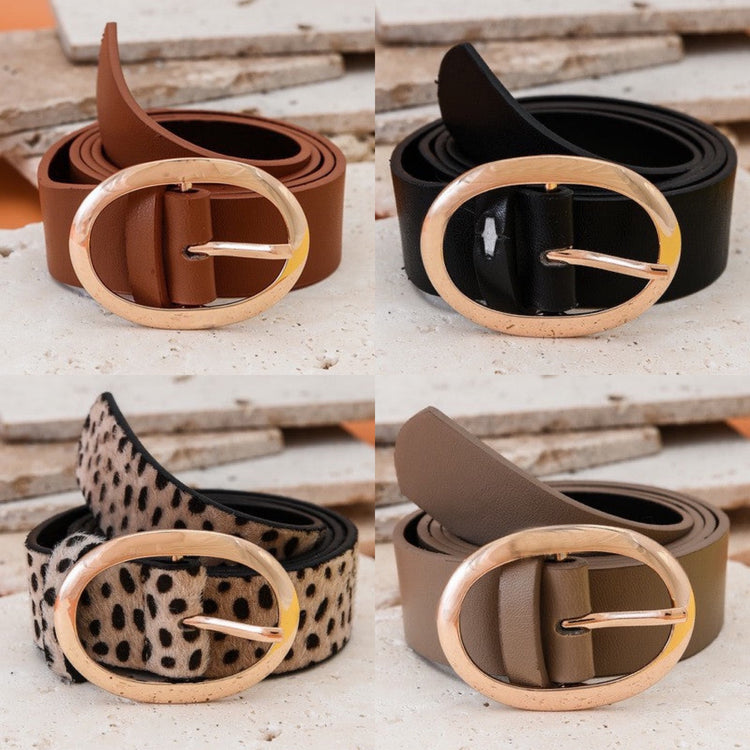 Oval Buckle Belts - 4 Colors