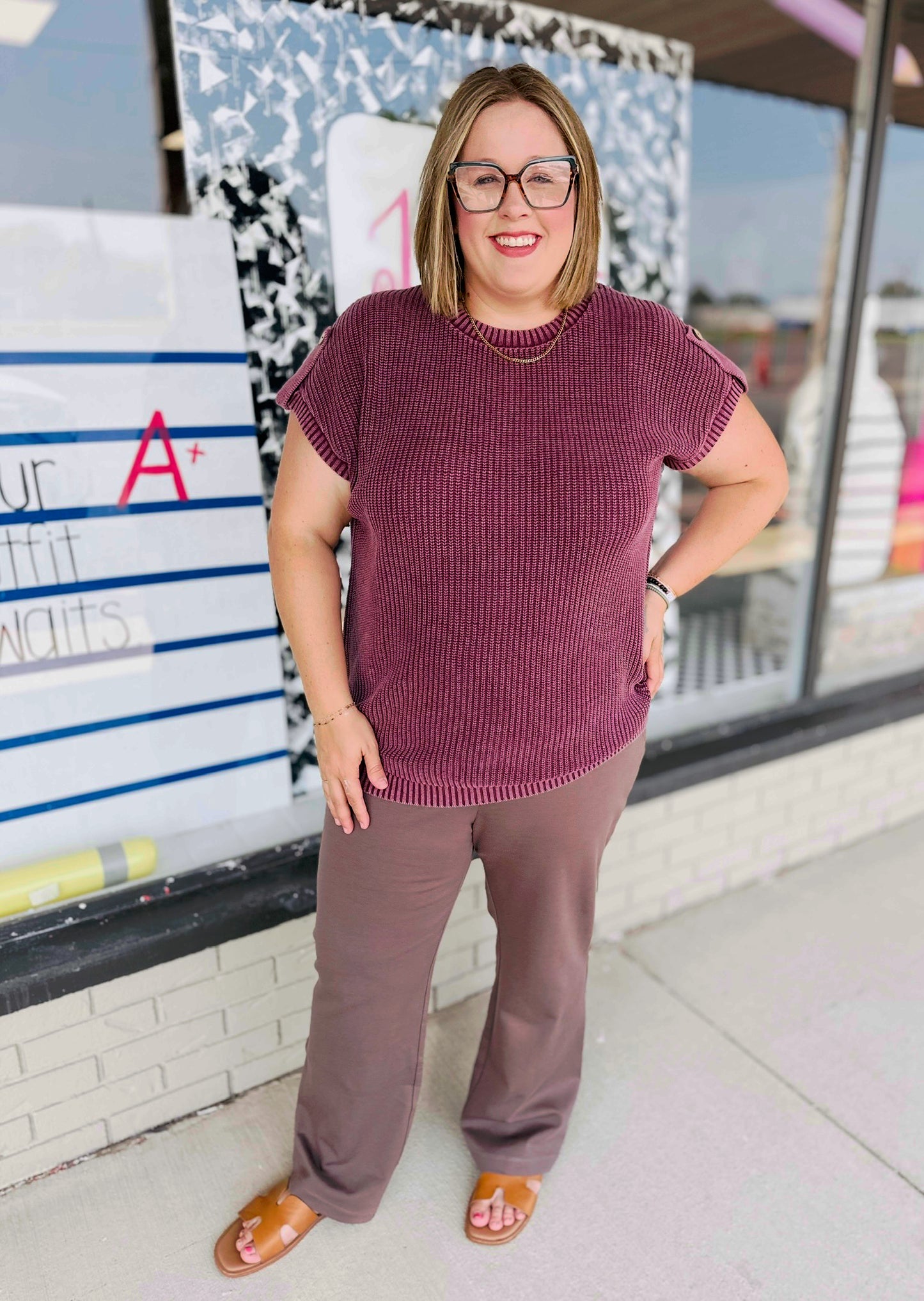 Buttoned Up Sweaters - Burgundy