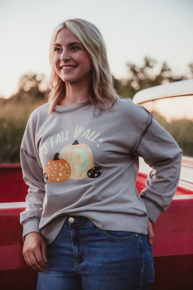 Glowing Pumpkin & Stars Sweatshirt